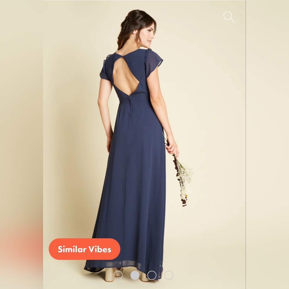 NWT Modcloth You are Flowing Places Navy Dress Size 2 - Picture 3 of 7
